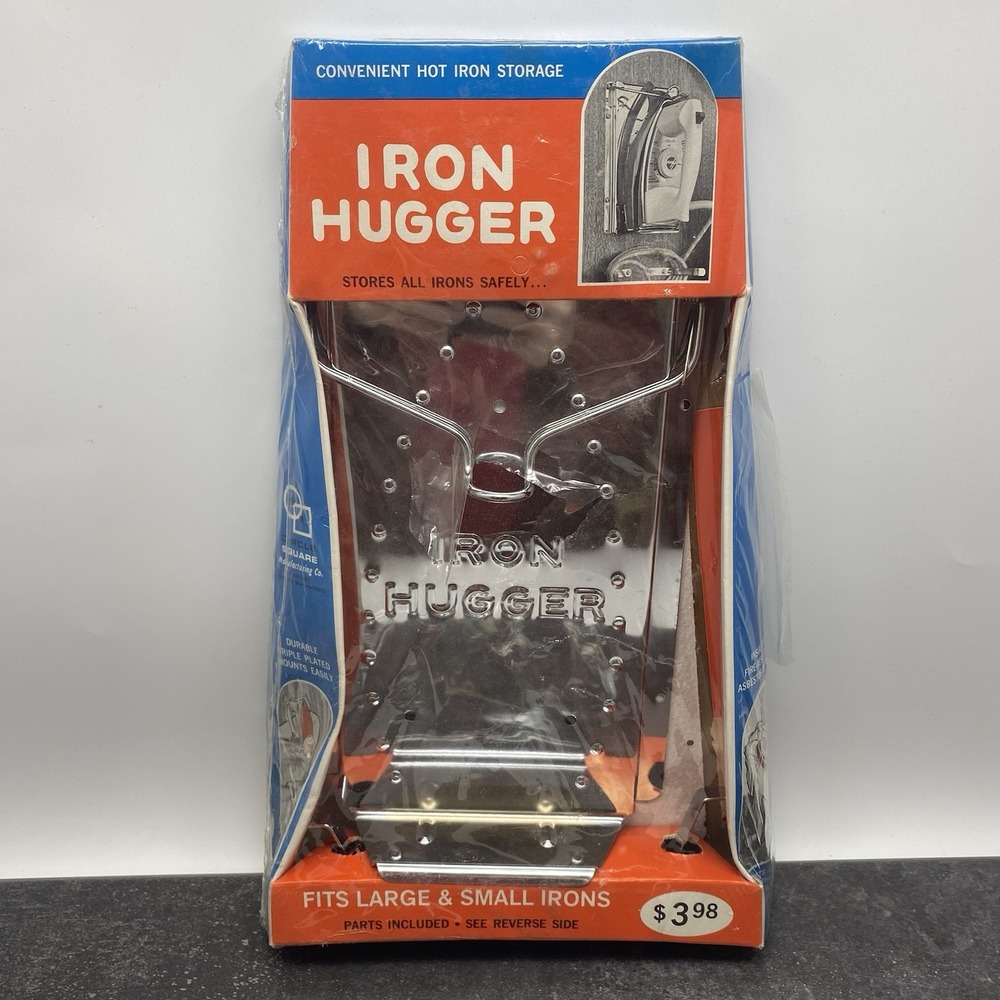 Vintage Clothes Iron Hugger Wall Storage Holder Hanging Original Package Unused‎